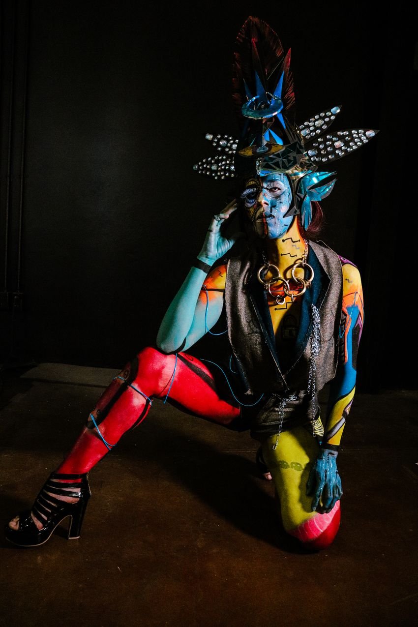 Nova in a bold multicolored character design