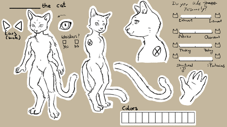 Cat Fursona Reference Sheet